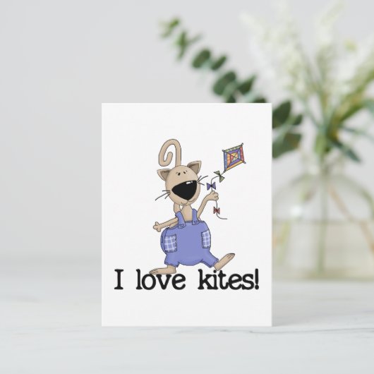 Kitten Love Kites Tshirts en Gifts Briefkaart (Staand voorkant)