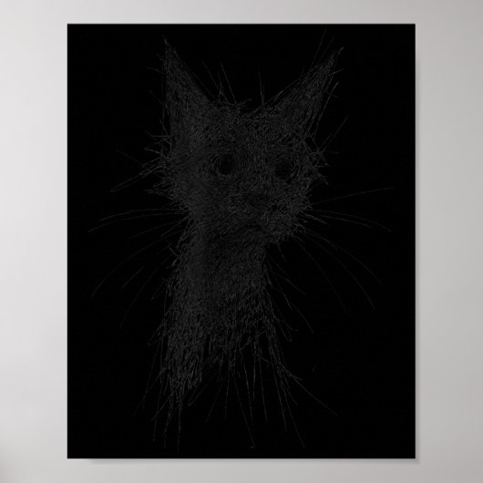 Kitten Lover Abstract Scribble Art Cute Cat Cat  Poster (Voorkant)
