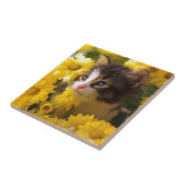 Kitten maakt de Gele Dagen schoon Tegeltje (Zijkant)