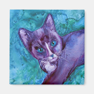 Kitten Magnet - "Paarse Tuxedo"