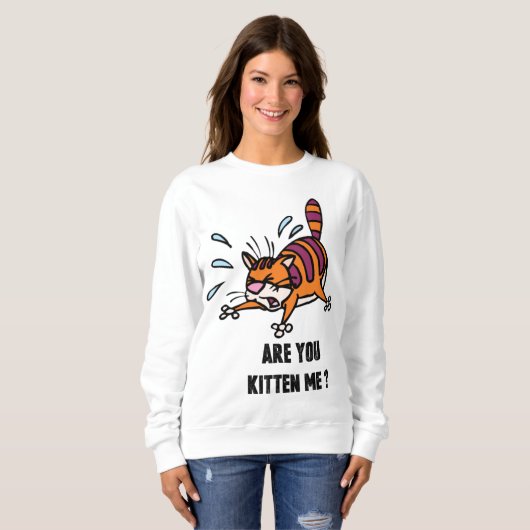 #Kitten me? Dames Basic Sweatshirt (Voorkant volledig)