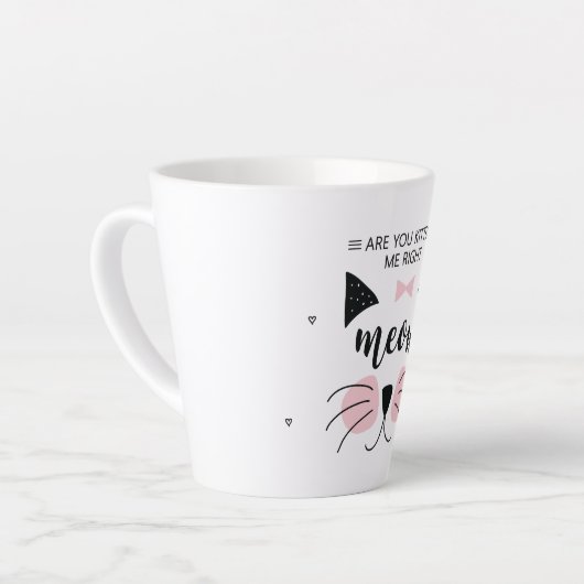 Kitten me rechts Meow Latte Mok (Linkerhoek)