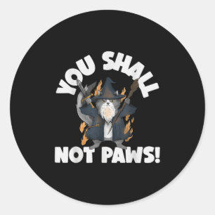 Kitten Meow Parodie Film Grappige Kat Tovenaar Je Ronde Sticker