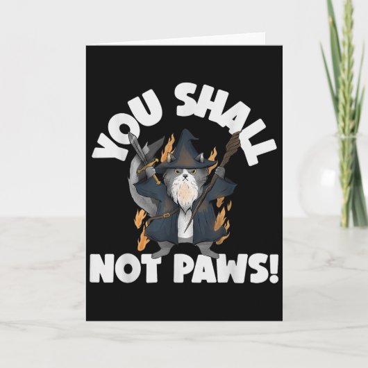 Kitten Meow Parody Movie Funny Cat Wizard You Shal Kaart (Voorkant)