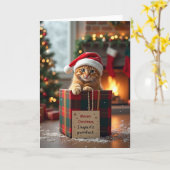 Kitten Meowy Christmas Purrfect Kaart (Gele Bloem)