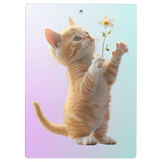 Kitten met bloem klembord (Achterkant)