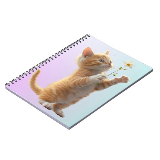 Kitten met bloem notitieboek (Linkerzijde)