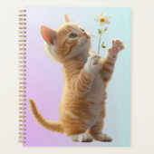 Kitten met bloem planner (Voorkant)