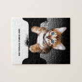 kitten met dumbbels, zwart legpuzzel (Horizontaal)