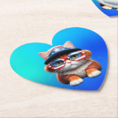 Kitten met een Amerikaanse bril Pet-37654 Kartonnen Onderzetters (Gekanteld)