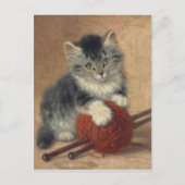 Kitten met een bal wol CC0194 Ronner-Knip Briefkaart (Voorkant)