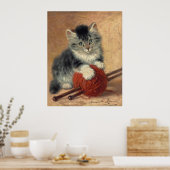 Kitten met een bal wol CC1172 Ronner-Knip Poster (Keuken)