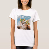 Kitten met een bloemenkroon Natuur wacht T-shirt (Voorkant)