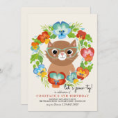 Kitten met een bril Verjaardagsfeestje Kaart (Voorkant / Achterkant)