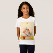 Kitten met een Rode Lint T-shirt (Voorkant volledig)