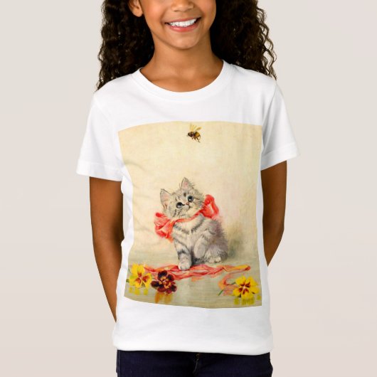 Kitten met een Rode Lint T-shirt (Voorkant)