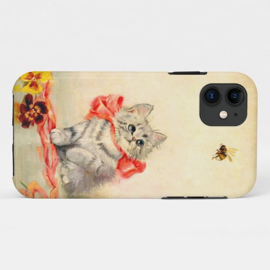 Kitten met een rood lint Case-Mate iPhone case (Achterkant (horizontaal))