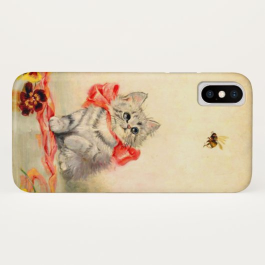Kitten met een rood lint Case-Mate iPhone case (Achterkant (horizontaal))