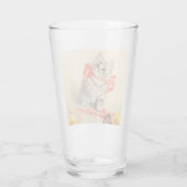 Kitten met een rood lint glas (Achterkant)