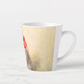 Kitten met een rood lint latte mok (Rechts)