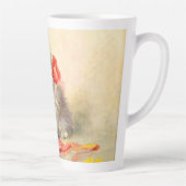 Kitten met een rood lint latte mok (Rechts)