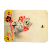 Kitten met een rood lint magneet (Horizontaal)