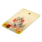 Kitten met een rood lint magneet (Linkerzijde)