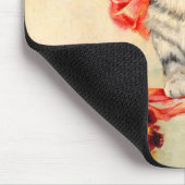 Kitten met een rood lint muismat (Hoek)