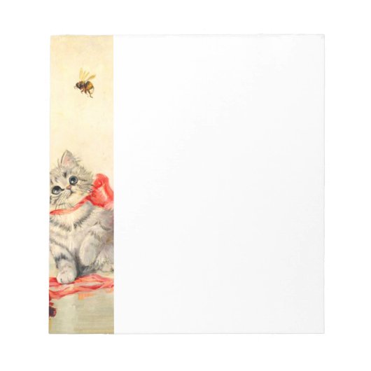 Kitten met een rood lint notitieblok (Voorkant)