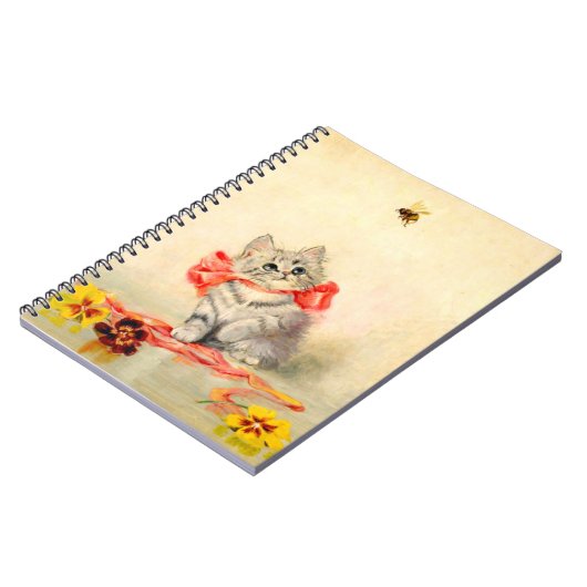 Kitten met een rood lint notitieboek (Linkerzijde)