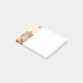 Kitten met een rood lint post-it® notes (Schuin)