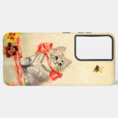 Kitten met een rood lint samsung galaxy hoesje (Linkerkant)