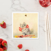 Kitten met een rood lint servet (Insitu)