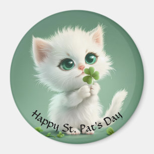 Kitten met een Shamrock magneet