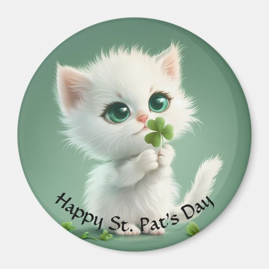 Kitten met een Shamrock magneet (Voorkant)