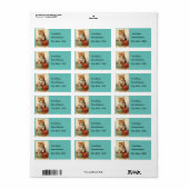 Kitten met garenretour adreslabel etiket (Full Sheet)