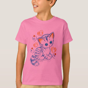 Kitten met Harten & Krullen T-shirt