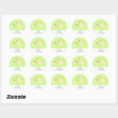 Kitten met ijshoorntje ronde sticker (Vel)