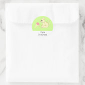 Kitten met ijshoorntje ronde sticker (Tas)