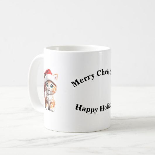 Kitten met Kerst Pet Mok (Voorkant links)