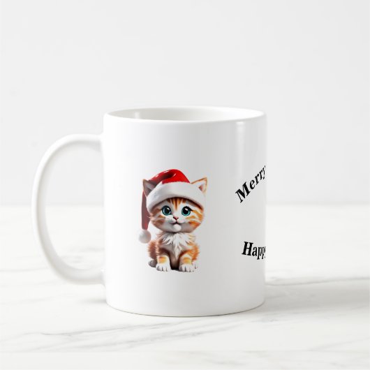 Kitten met Kerst Pet Mok (Links)