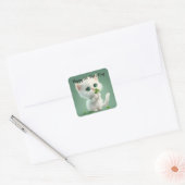 Kitten Met Klaver Sticker (Envelop)