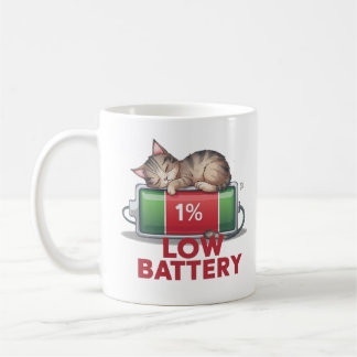 Kitten met lage batterij koffiemok
