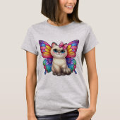 Kitten met levendige vlindervleugels t-shirt (Voorkant)