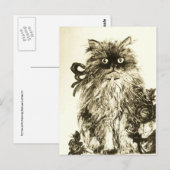 KITTEN MET ROZEN, bruin en wit Briefkaart (Voorkant / Achterkant)