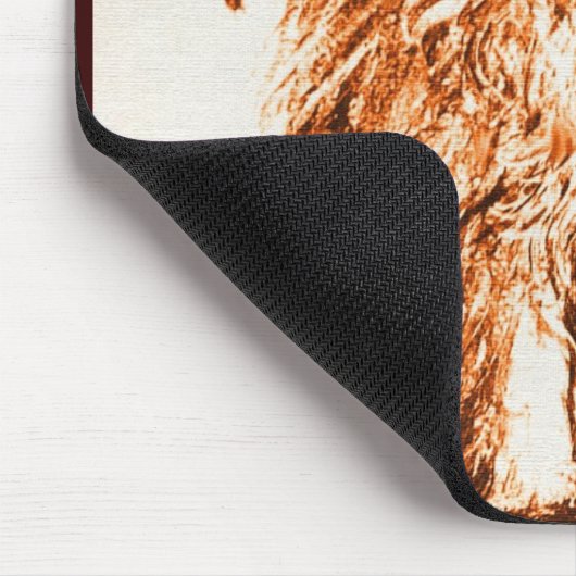 KITTEN MET ROZEN, bruin en wit Muismat (Hoek)