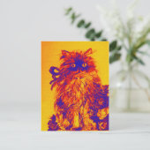 KITTEN MET ROZEN, Geel Oranje blauw Briefkaart (Staand voorkant)