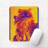 KITTEN MET ROZEN, Geel Oranje blauw Muismat (Met muis)