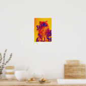 KITTEN MET ROZEN, Geel Oranje blauw Poster (Keuken)