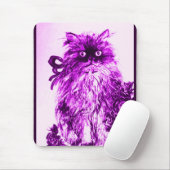 KITTEN MET ROZEN, Paars Violet en wit Muismat (Met muis)